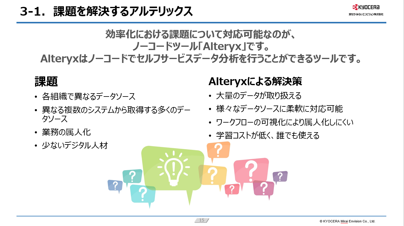 課題を解決するAlteryx