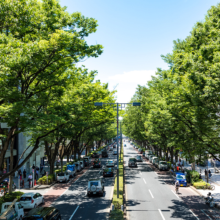 京セラみらいエンビジョンのオリジナル多機能ポール『みらいポール』の想定利用シーン画像-道路